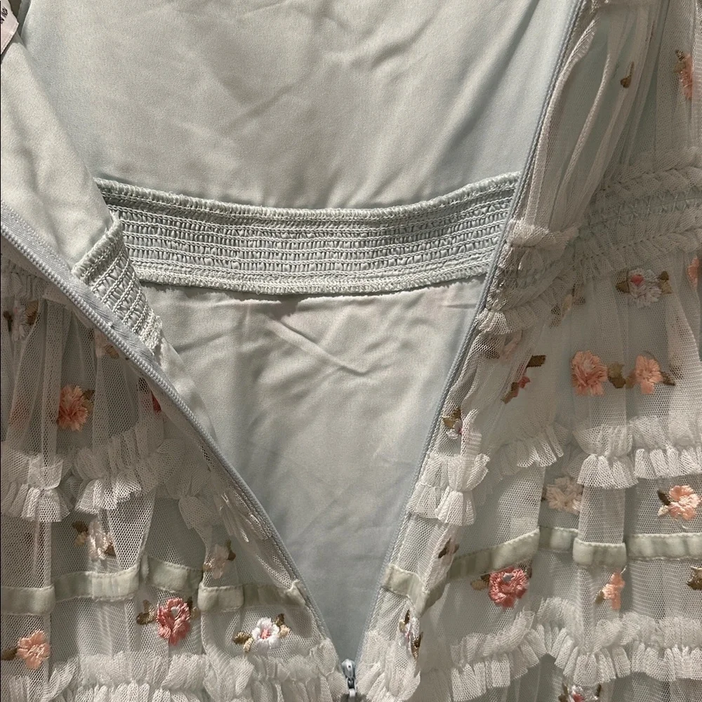 Mac Duggal Girls Ruffled Floral Embroidered Gown - Picture 12 of 15